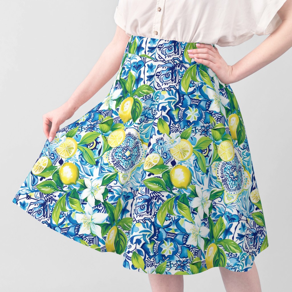 Lemon Splash - Blue/Yellow on White